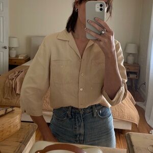 Vintage silk button up top